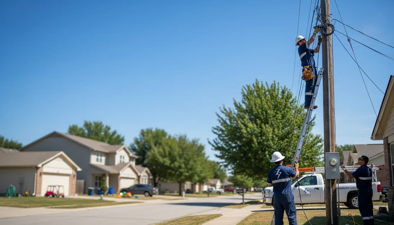 Residential electrician providing installation services in Hollis, OK